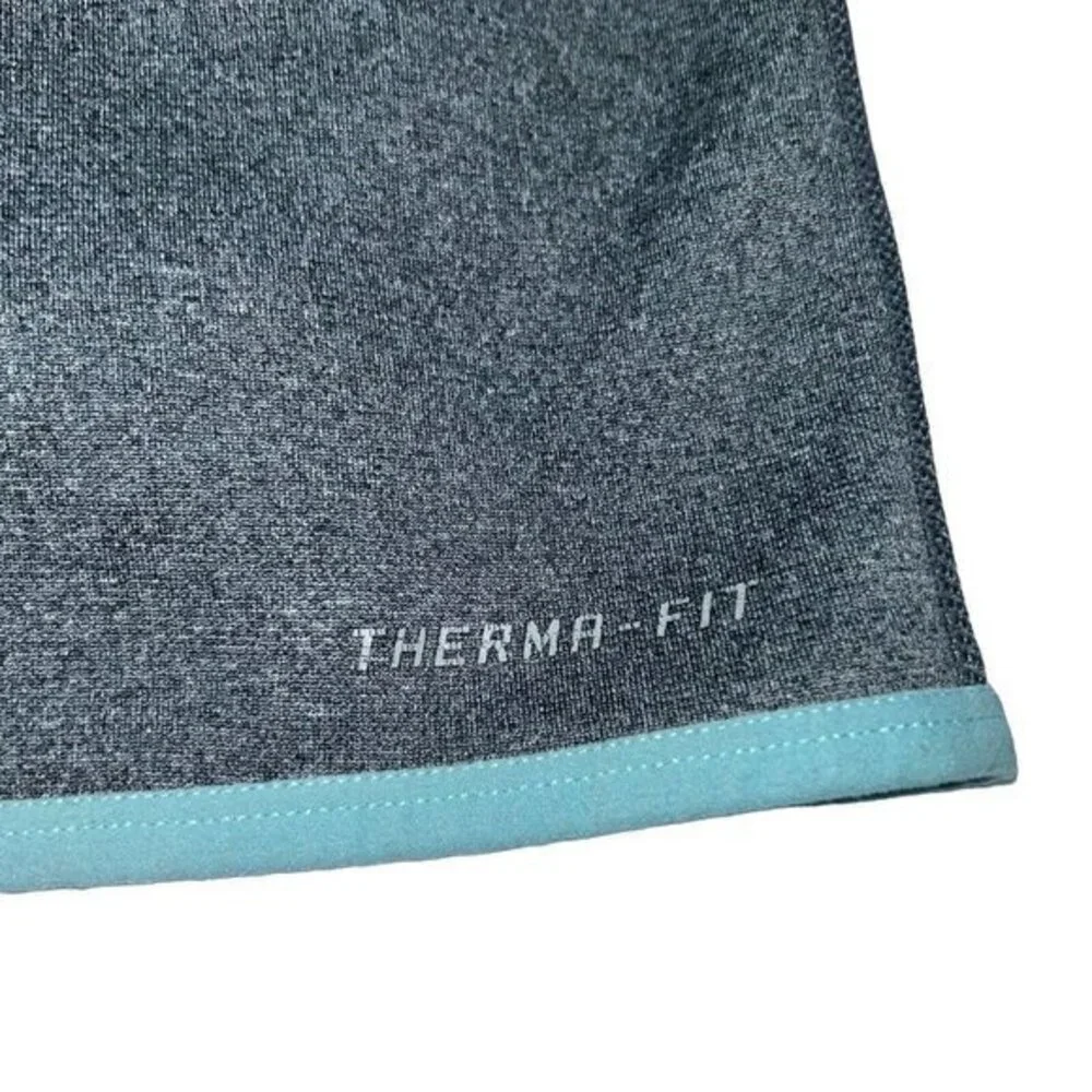 Nike Size XSmall Aqua Blue Grey Hoodie Sweatshirt Therma Fit Logo Just‎ Do It